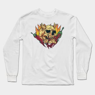 Skull with Horns Long Sleeve T-Shirt